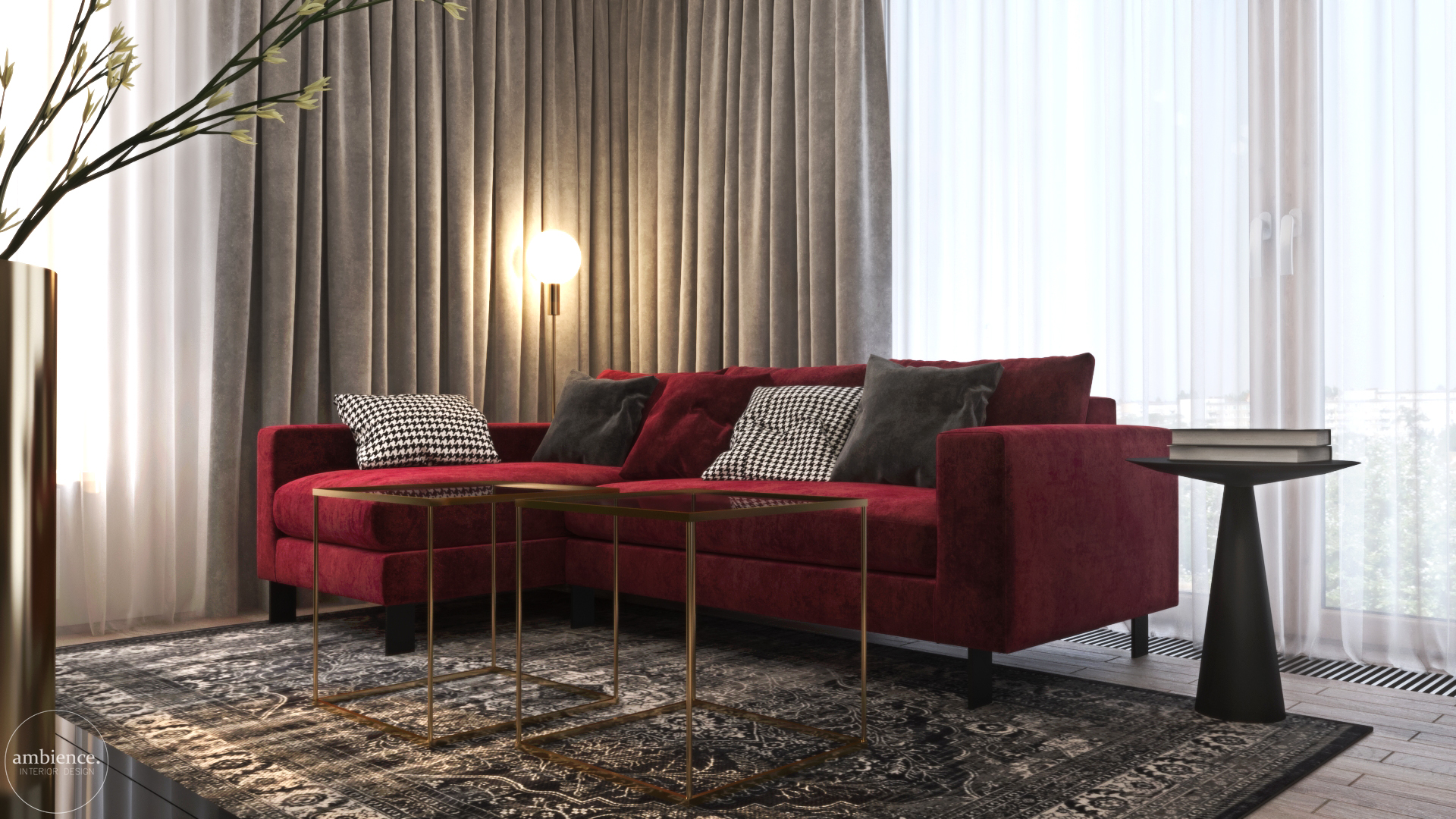 Odważne mieszkanie z czerwienią