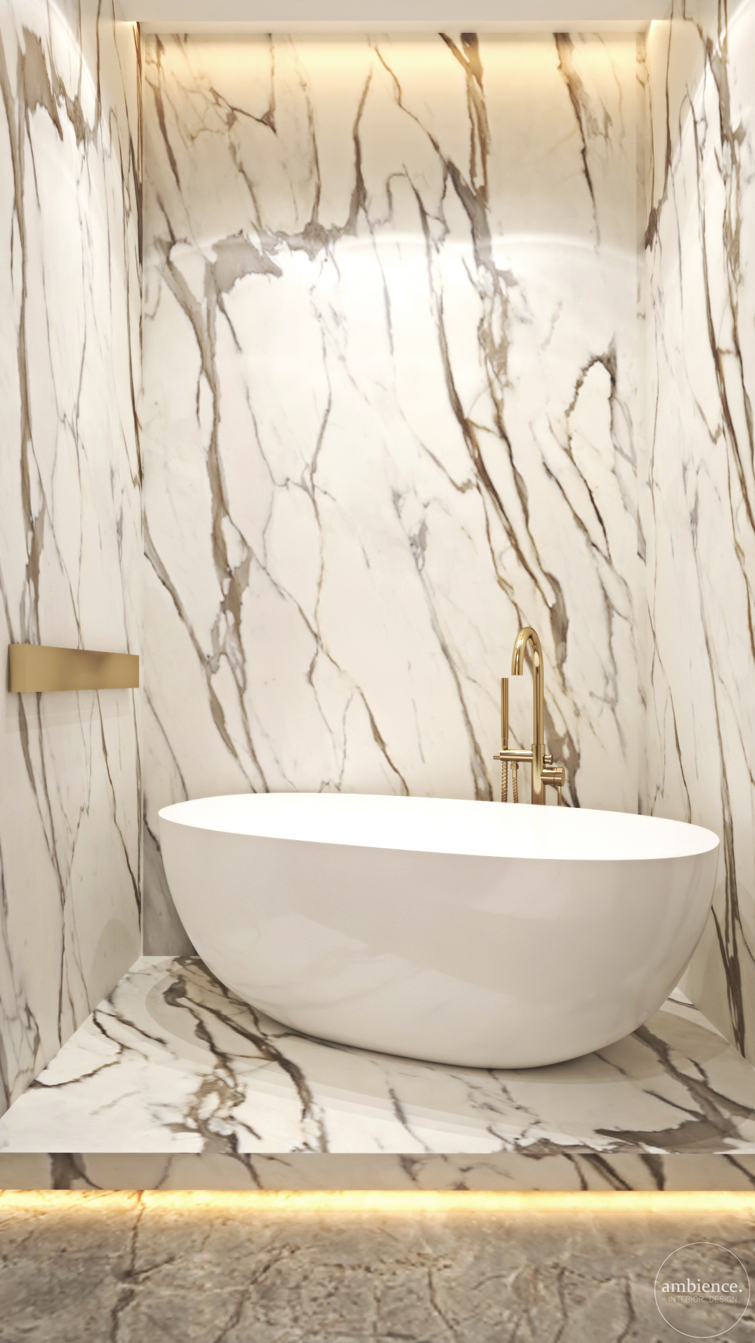 Strefa nocna penthouse’u w Warszawie