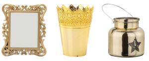 Zestawienie zlotych popularnych dodatkow - lampa, ramka na zdjecia