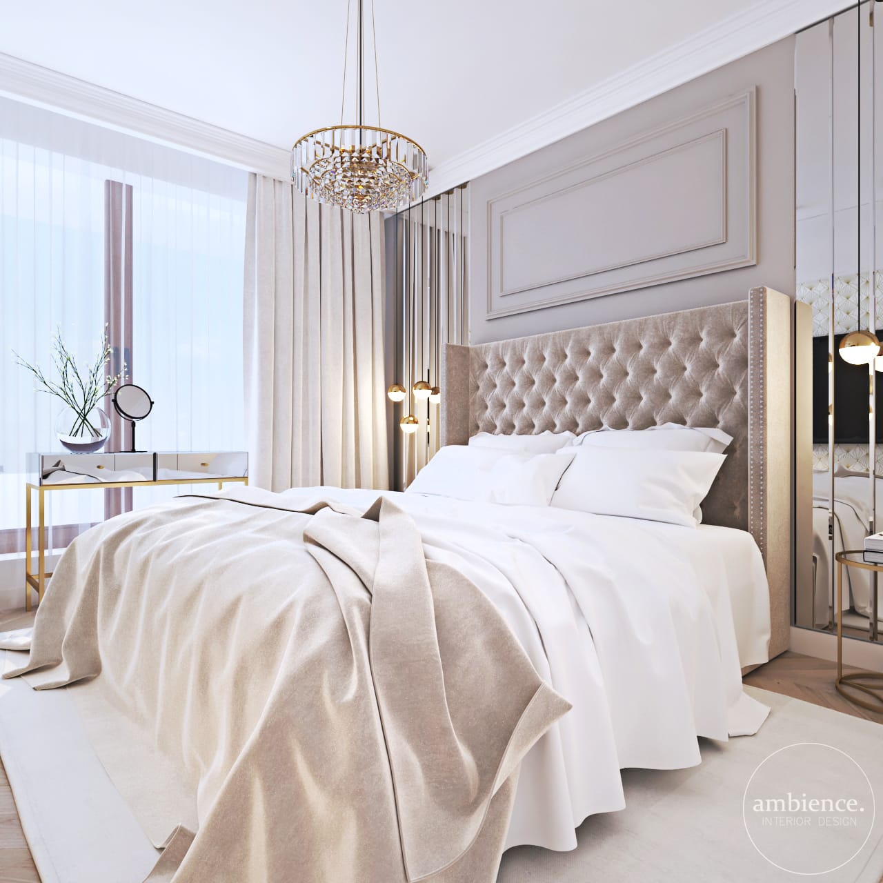 sypialnia w stylu glamour ambience wnętrza
