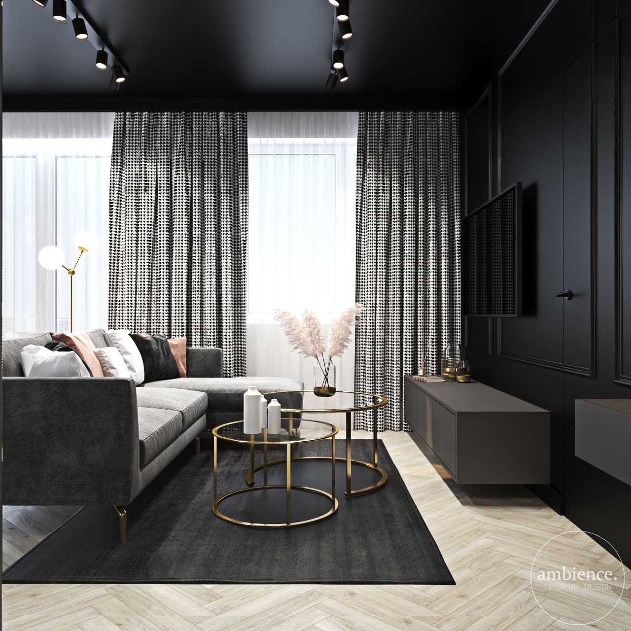 Kobiece mieszkanie w ciemnych kolorach