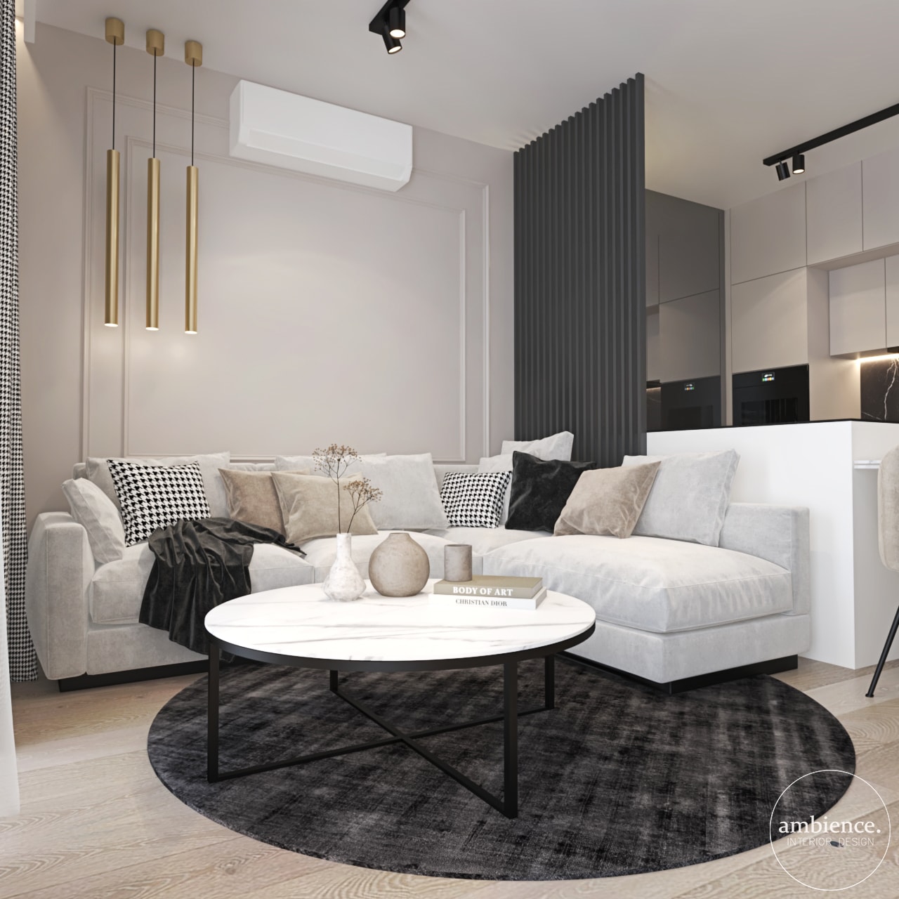 Kontrastowe mieszkanie w Warszawie